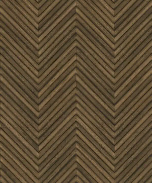 Behang met houten Hongaarse punt motief 33378