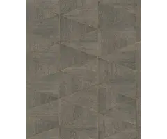 Behang met grafische print op houtstructuur 33360