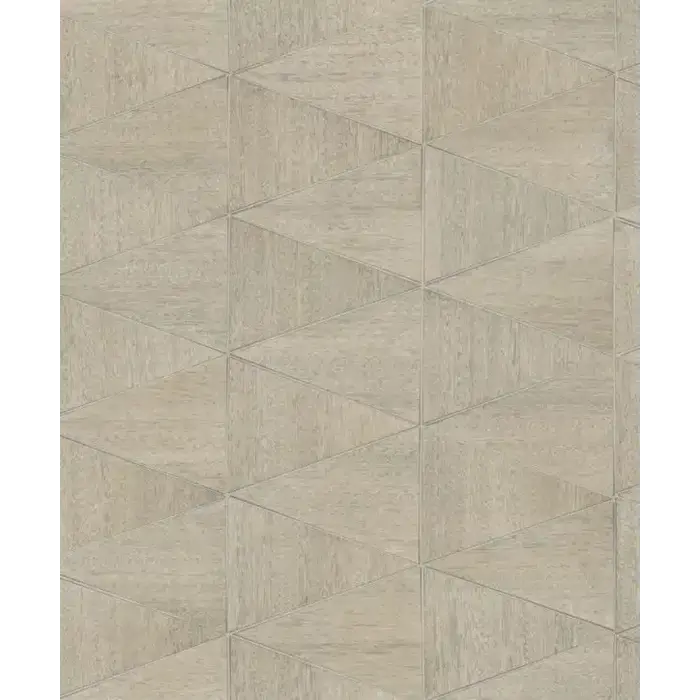 Behang met grafische print op houtstructuur 33359