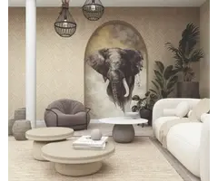 Fotobehang aquarel olifant 33098
