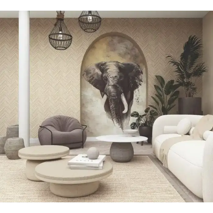 Fotobehang aquarel olifant 33098