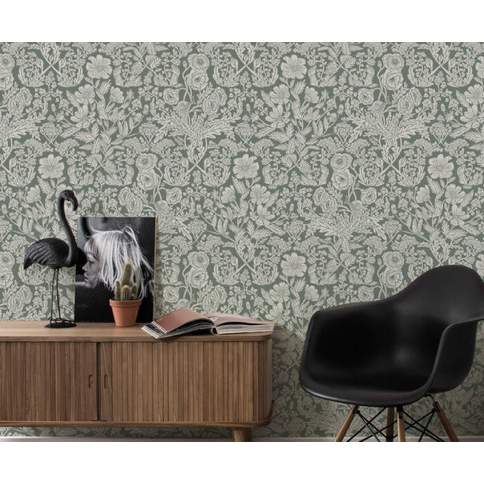 Kek - Floor Rieder bloemen groen 2d