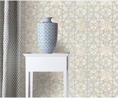 Shiraz - dessin lichtblauw/goud