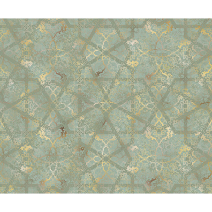 Shiraz - dessin lichtgroen/goud