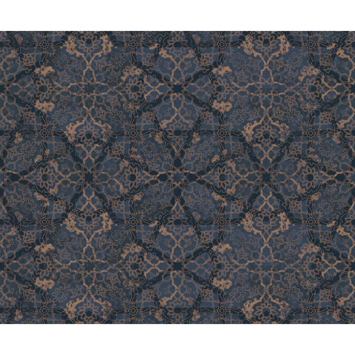 Shiraz - dessin blauw/goud