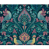 Arcadia - Opulent Damask blauw/groen/roze