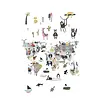 Fotobehang kinderkamer wereldkaart dieren