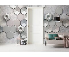 Fotobehang Hexagon Concrete