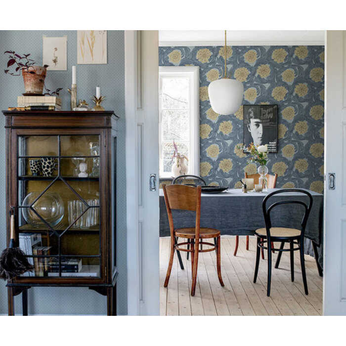 Blomstermala - Rosa Blue/beige