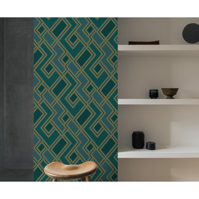 Asperia - Fabric Geo groen/goud