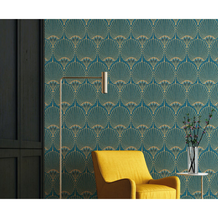 Asperia - Nile Palm petrol/goud