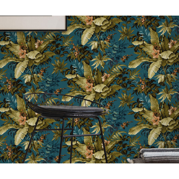 Asperia - Canopy petrol/groen/oranje