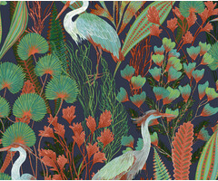 Ciara - Tropical Cranes zwart/groen/rood
