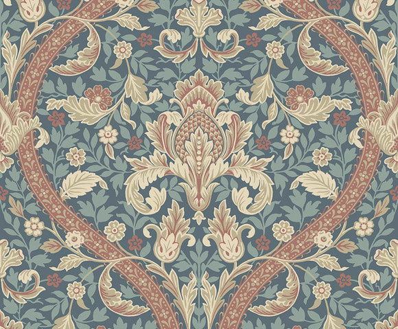 British Heritage 3 - Kelmscott blauw/rood