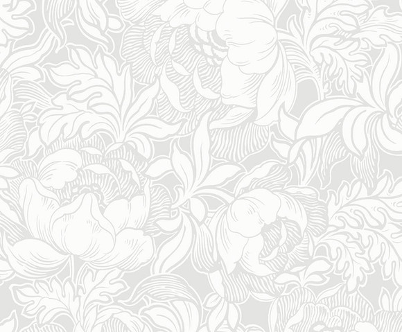 British Heritage 3 - Peonies wit/grijs