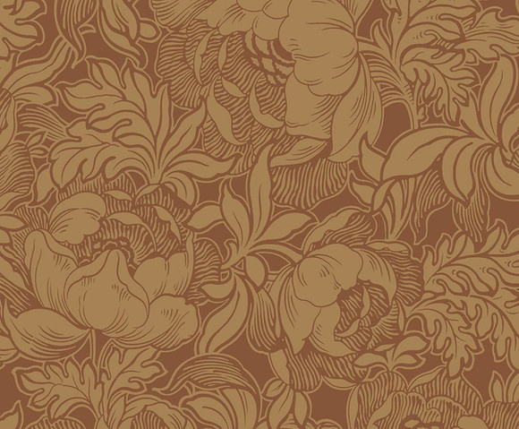 British Heritage 3 - Peonies roodbruin