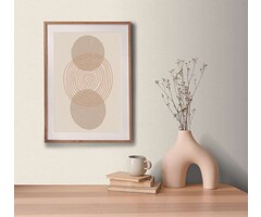 Crème beige vliesbehang met textielstructuur