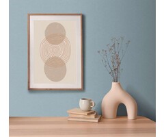 Linnenlookbehang lichtblauw met textiellook in Scandi stijl