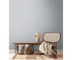 Effen vliesbehang met linnenlook - grijs