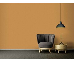 Behang mosterdgeel effen met linnenlook & structuur reliëf