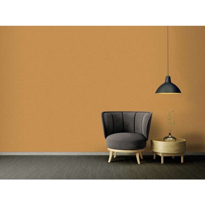 Behang mosterdgeel effen met linnenlook & structuur reliëf