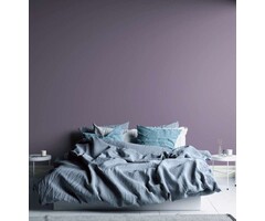 Effen vliesbehang met linnenlook - paars