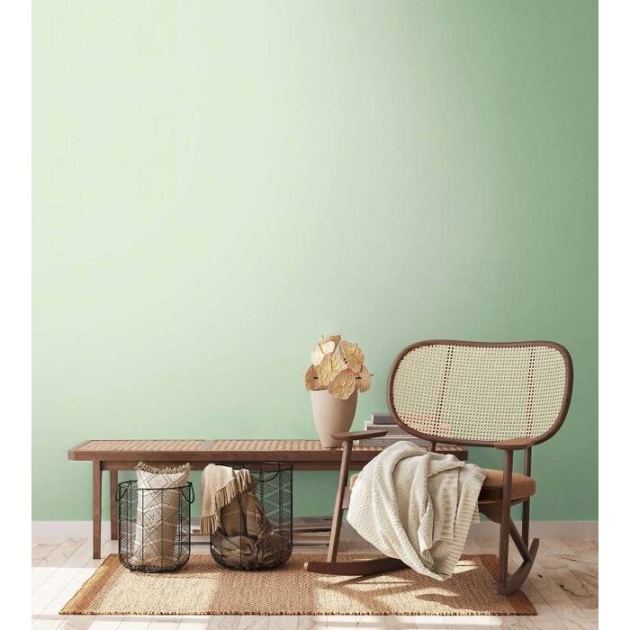 Effen vliesbehang met linnenlook - mint