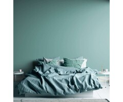 Effen vliesbehang met linnenlook - groen