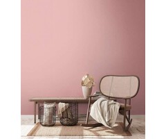 Effen vliesbehang met linnenstructuur - roze