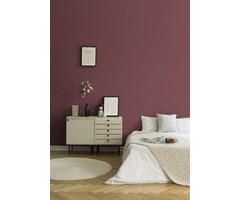 Plain Behang Bordeaux Rood met Textiel Optiek