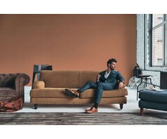 Linnenlook behang in een subtiele stijl - oranje