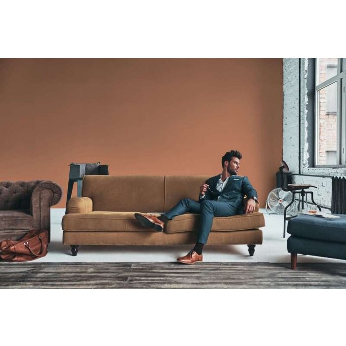 Linnenlook behang in een subtiele stijl - oranje