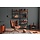 Retro behang met lichte structuur en cirkelpatroon - blauw, geel, roze
