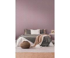 Retro stijl behang met abstract schubbenpatroon - oranje, zwart, paars