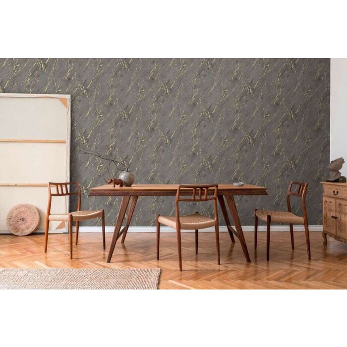 Zwart marmerbehang met goud marmer effect