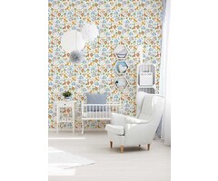 Behang kinderkamer jungle dieren - kleurrijk, geel, groen