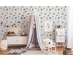 Kinderkamer behang dinosaurus voor jongens - grijs, groen