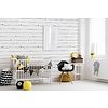 behang kinderkamer strepen & harten - zwart, wit