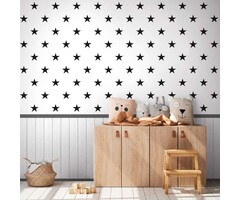 Onderlaag behang met vliesmotief, plintrand met houteffect en ruitpatroon - wit, grijs, zwart