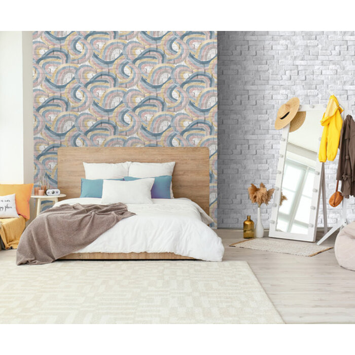 Pop - baksteen/graffiti grs/roze/blw