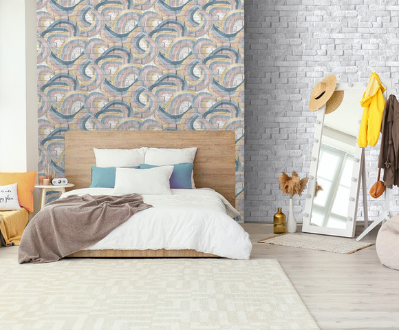 Pop - baksteen/graffiti grs/roze/blw