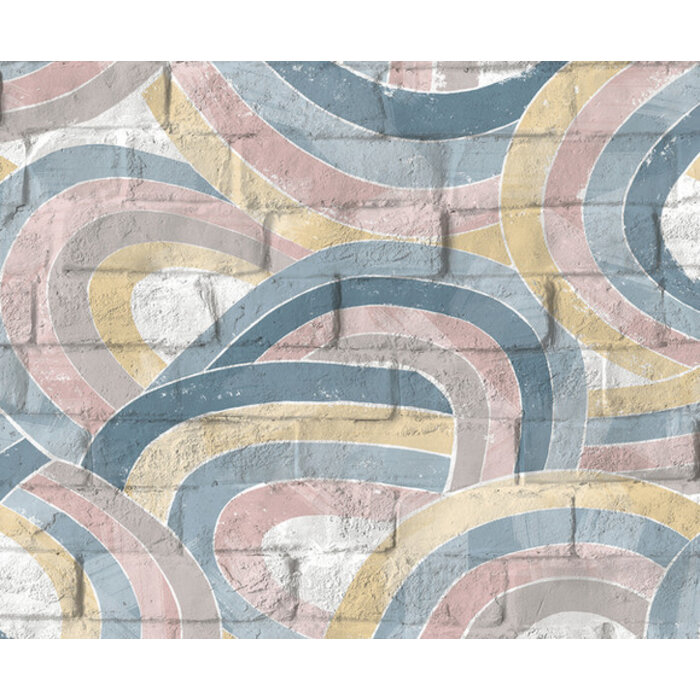 Pop - baksteen/graffiti grs/roze/blw