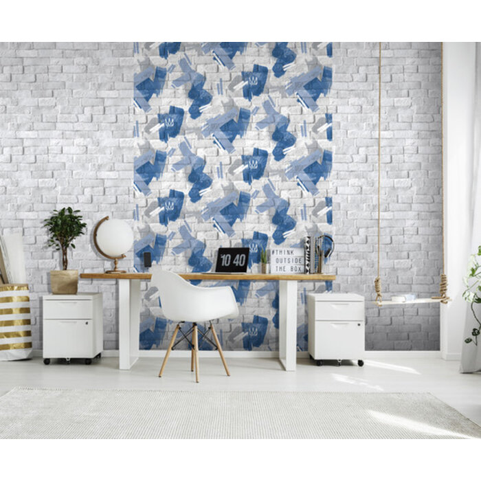 Pop - baksteen/verf blauw/grijs