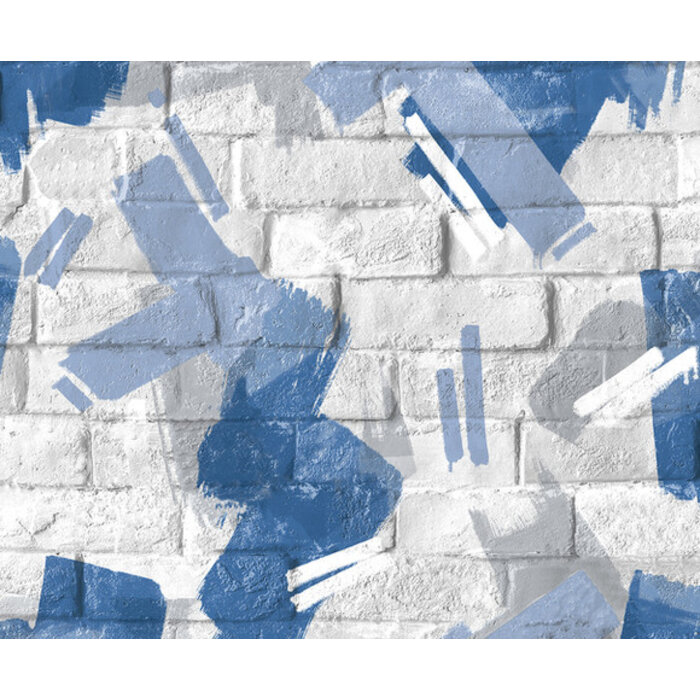 Pop - baksteen/verf blauw/grijs