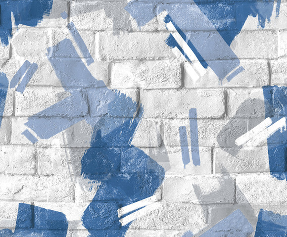 Pop - baksteen/verf blauw/grijs