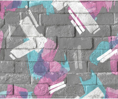 Pop - baksteen/verf grijs/roze/blw