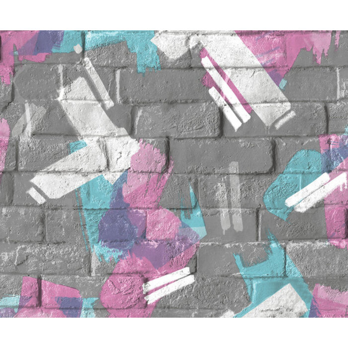 Pop - baksteen/verf grijs/roze/blw