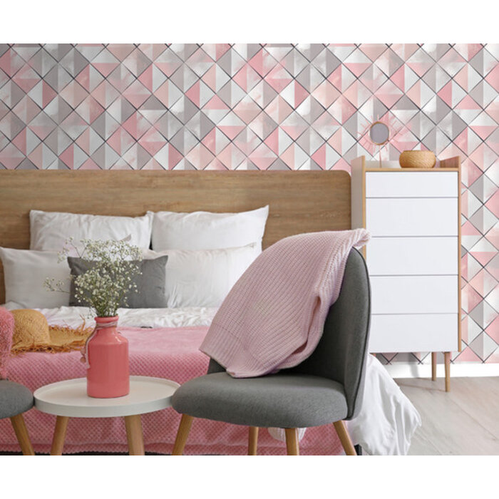 Pop - ruit roze/grijs