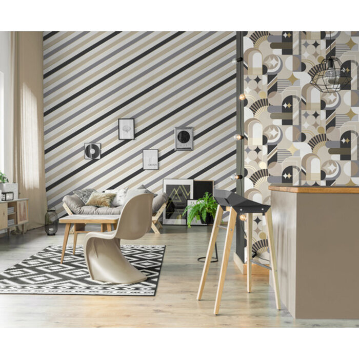 Pop - streep beige/goud