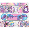 Pop - skateboard grijs/roze/paars